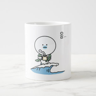 Seal with coffee on a wave large coffee mug
