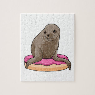 Seal with Doughnut Jigsaw Puzzle
