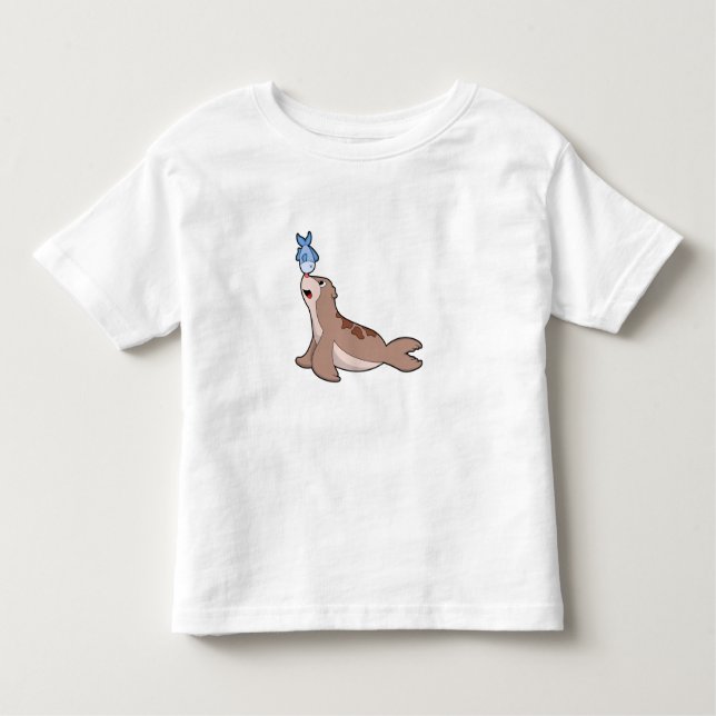 Seal with Fish (2).PNG Toddler T-Shirt (Front)