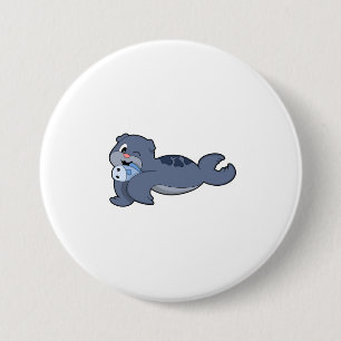 Seal with Fish (3).PNG 7.5 Cm Round Badge