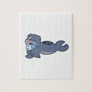 Seal with Fish (3).PNG Jigsaw Puzzle