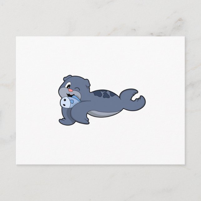 Seal with Fish (3).PNG Postcard (Front)