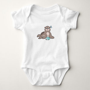 Seal with Fish Baby Bodysuit