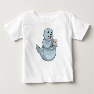 Seal with Fish Baby T-Shirt