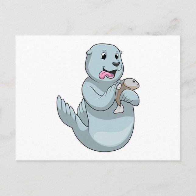 Seal with Fish Postcard (Front)