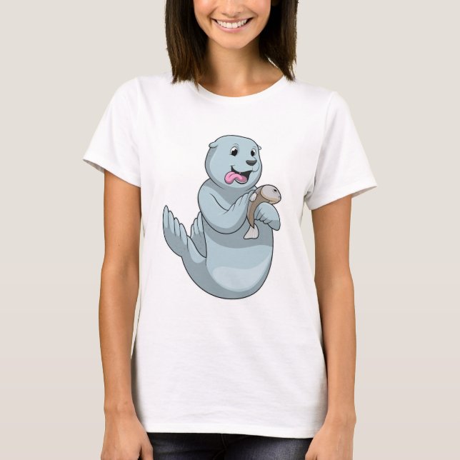 Seal with Fish T-Shirt (Front)