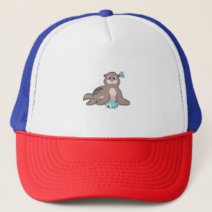 Seal with Fish Trucker Hat