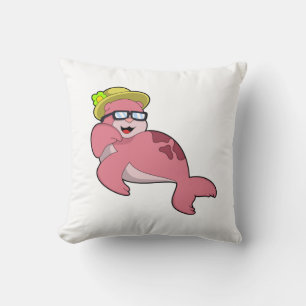 Seal with Glasses.PNG Cushion