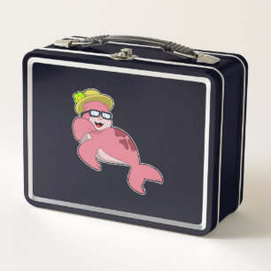 Seal with Glasses.PNG Metal Lunch Box