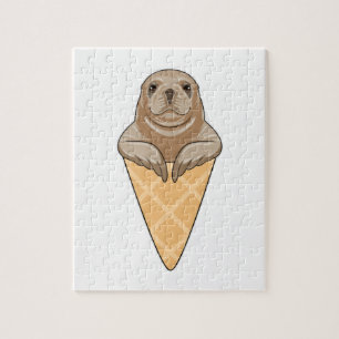 Seal with Ice cream cone Jigsaw Puzzle