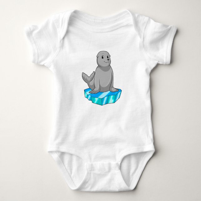 Seal with Ice floe Baby Bodysuit (Front)