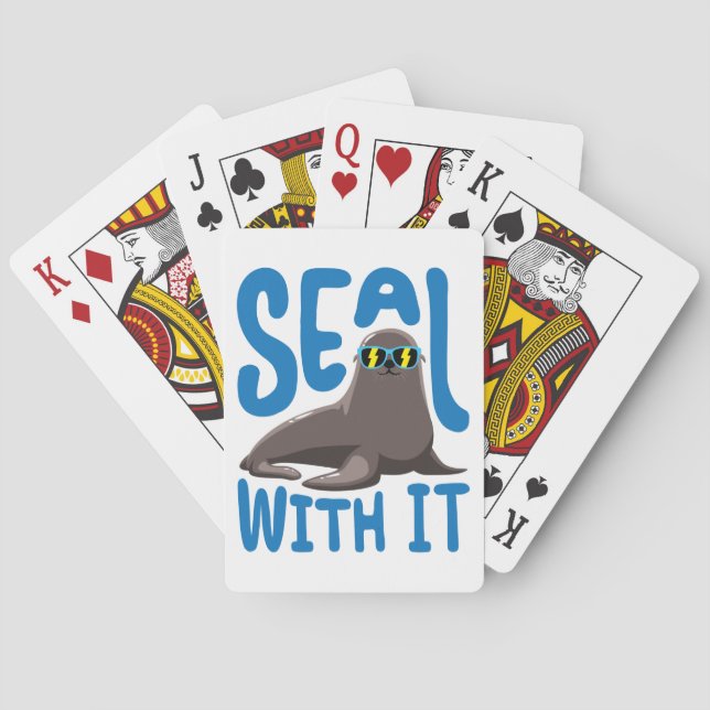 Seal With It Cool Seal with Sunglasses Playing Cards (Back)