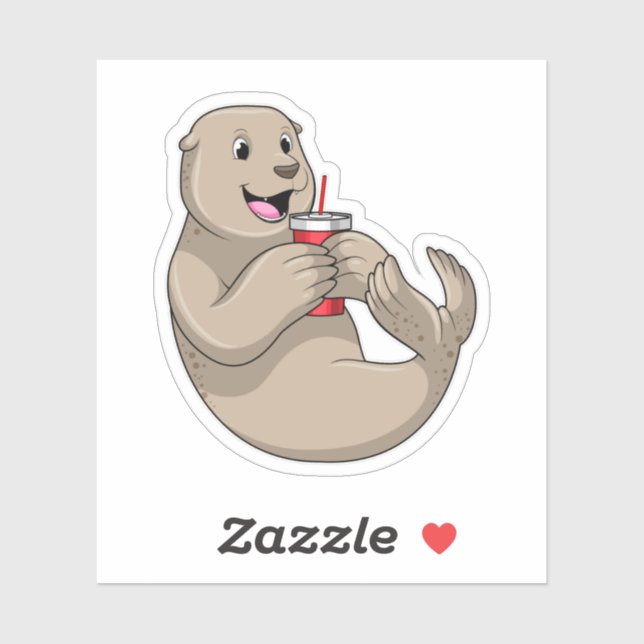 Seal with Mug with Straw (Sheet)