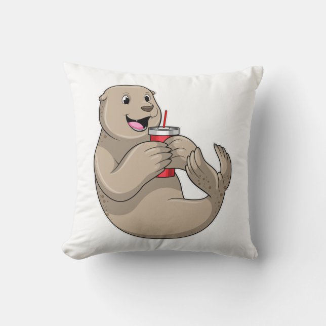 Seal with Mug with Straw Cushion (Front)