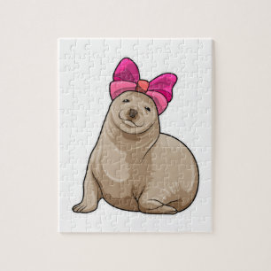 Seal with Ribbon Jigsaw Puzzle