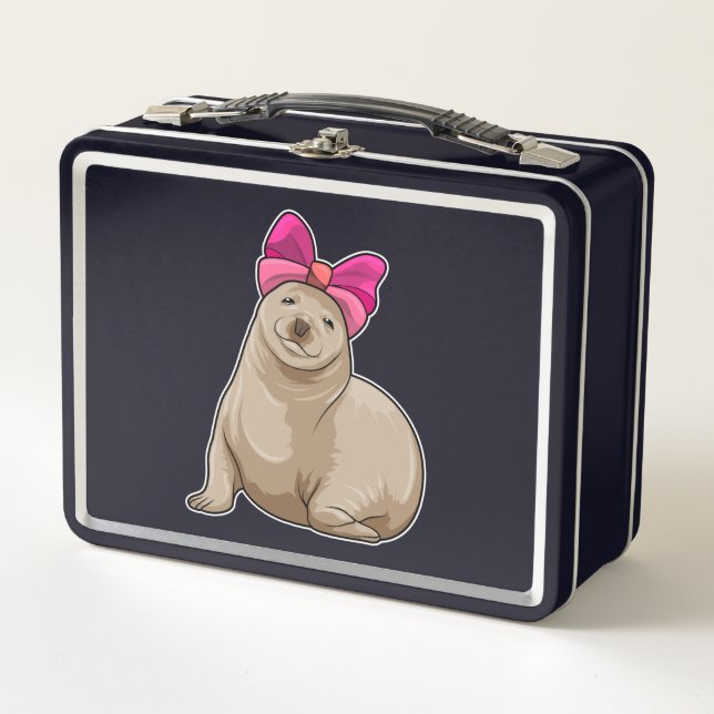 Seal with Ribbon Metal Lunch Box (Front)