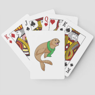 Seal with Scarf Playing Cards