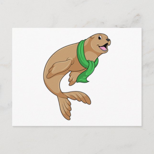 Seal with Scarf Postcard (Front)