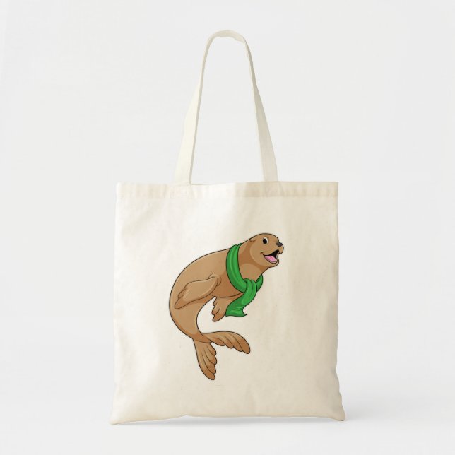 Seal with Scarf Tote Bag (Front)