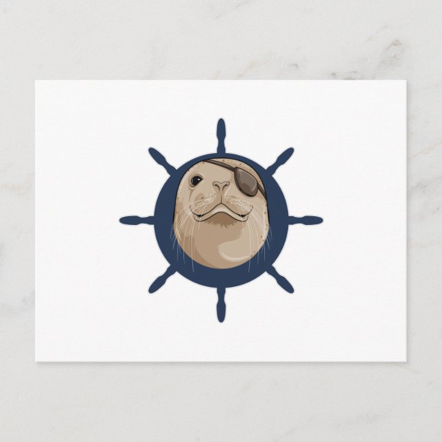 Seal with Ship rudder Postcard (Front)