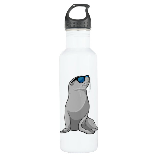Seal with Sunglasses 710 Ml Water Bottle (Front)