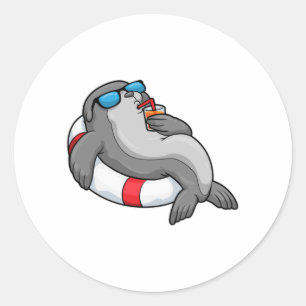 Seal with Swim ring & Drink