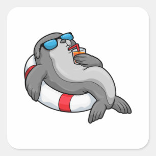 Seal with Swim ring & Drink