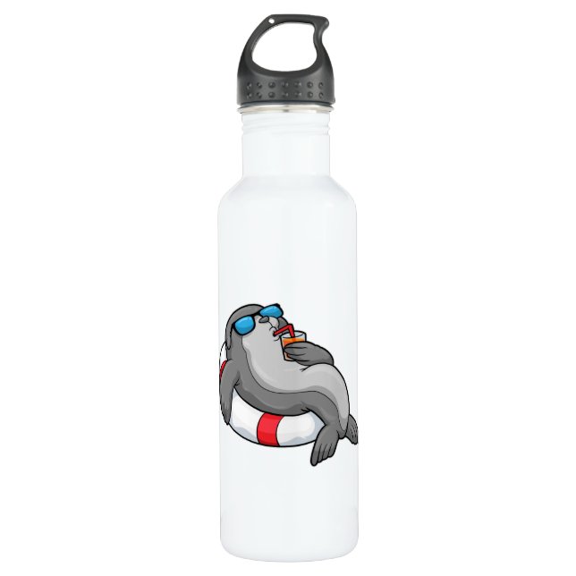 Seal with Swim ring & Drink 710 Ml Water Bottle (Front)