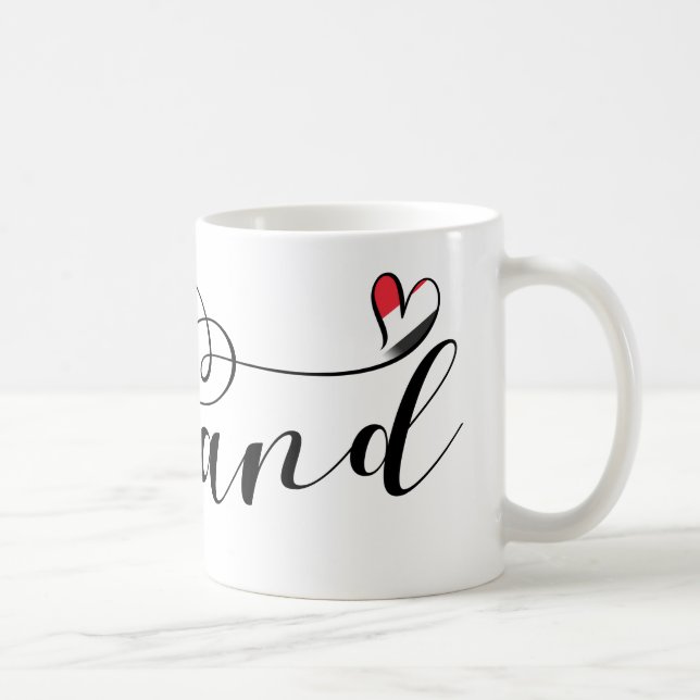 Sealand Flag In Heart, Principality of Sealand Coffee Mug (Right)