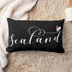 Sealand Flag In Heart, Principality of Sealand Lumbar Cushion