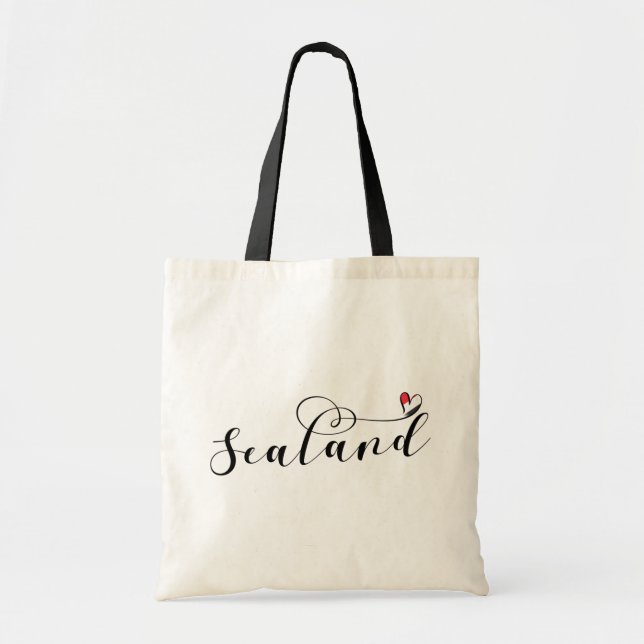 Sealand Flag In Heart, Principality of Sealand Tote Bag (Front)