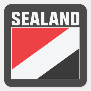 sealand flag, the sealand flag square sticker