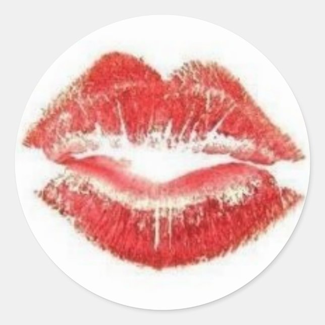 "Sealed with a kiss" Classic Round Sticker (Front)
