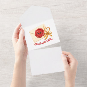 Sealed With A Kiss Cute Love Letter Design All In One Invitation