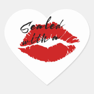 "Sealed with a Kiss" Heart Sticker