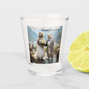 **"Sealed with a Kiss: Otterly in Love"** Shot Glass