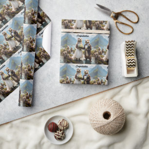 **"Sealed with a Kiss: Otterly in Love"** Wrapping Paper