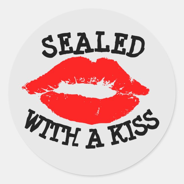 SEALED WITH A KISS, RED LIPS STICKERS (Front)