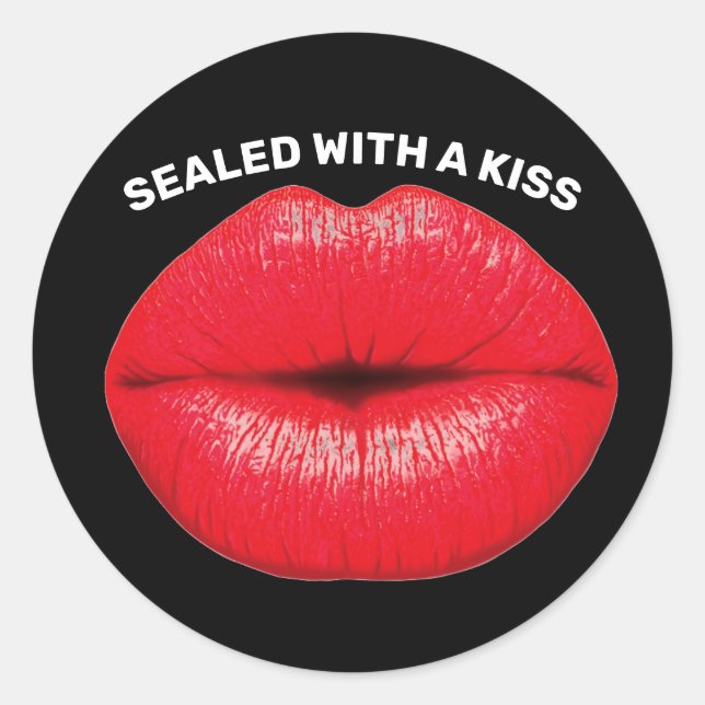 SEALED WITH A KISS RED LIPS STICKERS (Front)
