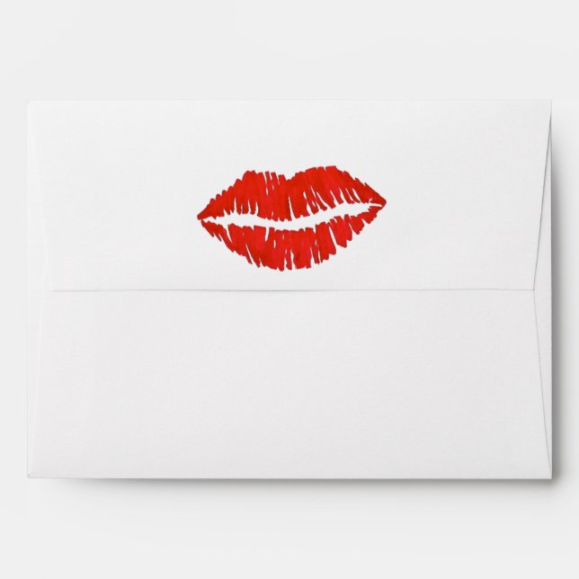 Sealed with a Kiss SWAK Valentine's Day Red Lips Envelopes (Back (Top Flap))