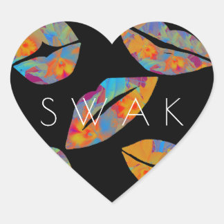 Sealed With A Kiss - Tropical Style Heart Sticker