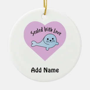 Sealed with Love Seal Ceramic Ornament