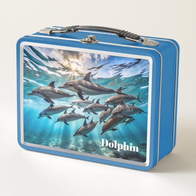 Sealife Dolphin Metal Lunch Box (Front)