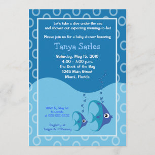 Sealife Fish Ocean 5x7 Baby Shower Invitation