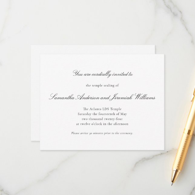 Sealing Ceremony Invitation Enclosure Cards (Front/Back In Situ)