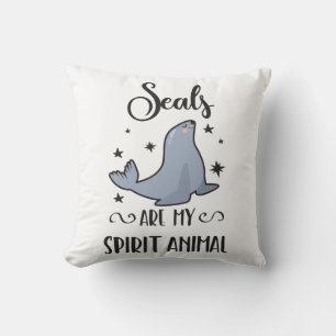 Seals Are My Spirit Animal Cute Seal Lover Cushion