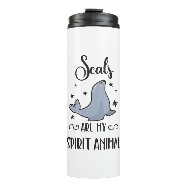 Seals Are My Spirit Animal Cute Seal Lover Thermal Tumbler (Front)