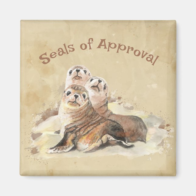 Seals of Approval Fun Affirmation Quote Cute Seals Magnet (Front)