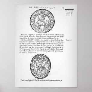 Seals of Hugues Capet and Robert II the Pious Poster