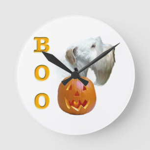 Sealyham Terrier Boo Round Clock